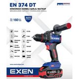 Exen En 374 Dt - 21V 4Ah 160 Nm Tork Kömürsüz Darbeli Şarjlı Matkap - Çift Akü 2X4 Ah