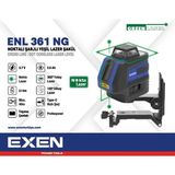 Exen Enl 361 Ng - 1X360° 3.7V 2.6Ah Noktalı Şarjlı Yeşil Lazer Şakül Set