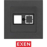 Exen Karell Antrasit Data Priz Jaksız - ÇERÇEVELİ