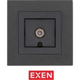 Exen Karell Antrasit Uydu Prizi (F Konnektör) - ÇERÇEVELİ
