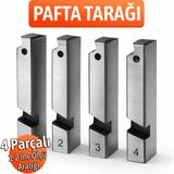 Exen Pafta Tarağı Seti (4 Parça) 1 2 Inç Ahşap Kutulu Tezgah Pafta Yedek Tarak Diş Açma Tarağı 1-2" - Gri