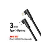 Exenar 3 Metre Uzun Type-C Şarj Kablosu İphone 14 13 12 11 Uyumlu Hızlı Şarj (Pro Pro Max Plus Uyumlu)