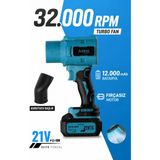 Exenar Auhma Ahv-18 Şarjlı Turbo Fan Hava Üfleyici 21V Kömürsüz Motor (Brushless) - 32.000 Rpm 12000MAH Güç