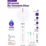 Exenar Diş Taşı Temizleme Cihazı Şarjlı Diş Fırçası Sonik Ultrasonik Akıllı Diş Taşı Temizleyici 5 Mod Ipx8 - Beyaz