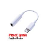 EXENAR iPhone 13 Pro / Pro Max / Plus Uyumlu Lightning 3.5mm Kulaklık Dönüştürücü Çevirici Jack Aparat