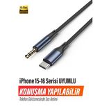 Exenar İphone 15 İphone 16 Serisi Uyumlu Telefon Konuşması Yapılabilir Araç Araba Aux Type-C Çevirici Kablo