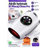 Exenar Isıtmalı Yoğurmalı El ve Bilek Masajı Aleti Şarjlı Masaj Cihazı Hava Basınçlı Robot Eldiven - Beyaz