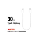 EXENAR Kısa 30cm iPhone Şarj Kablosu TYPE C Lightning HIZLI iPhone 14 13 12 11 Uyumlu