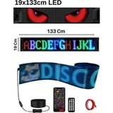 Exenar LED Matrix Panel 133CM x 19CM Rgb Ekran Kumandalı Telefon Kontrollü LED Vitrin Kayan Yazı 16X144 - Siyah