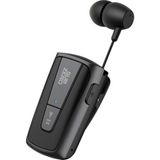 Exenar Makaralı Kulaklık Titreşimli Yaka Mandallı Makaralı Bluetooth Kulaklık - Siyah