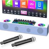 Exenar Mini Dj Ses Mikseri Canlı Yayın Ses Kartı Controller Dj Setup Başlangıç Karaoke Çift Mikrofo - Beyaz