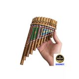 EXENET Aborjin Desenli El Yapımı Bambu Pan Flüt - Doğal ve Etnik Müzikal Enstrüman, Sanatsal Müzik Aleti