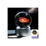 Exenet Işıklı Pilli Renk Değiştiren Kristal Cam Küre 3D Özel Üretim Dekoratif Hediyelik Eşya Kar Küresi