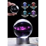 Exenet Kristal Cam Küre Samanyolu Gezegenler Pilli Top Led Lamba Hediyelik Dekoratif Lüx Sürpriz Kar Küresi