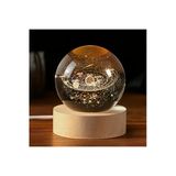 EXENET Kristal Cam Küre Samanyolu Gezegenler USB Ahşap Taban Top LED Lamba Lüks Dekor Sürpriz Kar Küresi