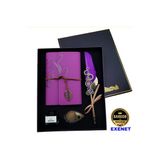 Exenet Vintage Defter Tüylü Kalem Seti Özel Mürekkep Pirinç Kaideli Nostaljik Yazı Takımı Premium Hediyelik