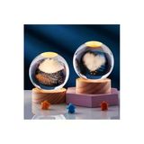 Exenet Yağmur & Kalp Desenli 2'Li Kristal Cam Kar Küresi 3D Led Işık Usb Dekoratif Lamba Romantik Hediyelik