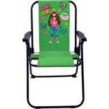 Exent 2-6 Yaş Lüx Çocuk Piknik Sandalyesi-Mini Kamp Sandalyesi-Cool Girl-Yeşil - 1 - Renkli