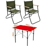 Exent 2 Adet 120 kg Kapasiteli Katlanır Kamp Sandalyesi ve 50X70 Kamp Masası SETI-2-AS-5070-K - Renkli