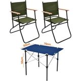 Exent 2 Adet 120 kg Kapasiteli Katlanır Kamp Sandalyesi ve 50X70 Kamp Masası SETI-2-AS-5070-L - Renkli