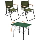 Exent 2 Adet 120 kg Kapasiteli Katlanır Kamp Sandalyesi ve 50X70 Kamp Masası SETI-2-AS-5070-Y - Renkli