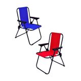 Exent 2 Adet 2-6 Yaş Lüx Çocuk Piknik Sandalyesi-Mini Kamp Sandalyesi-Kırmızı-Mavi
