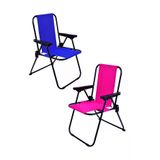 Exent 2 Adet Lüx Çocuk Piknik Sandalyesi 2-6 Yaş Mini Kamp Sandalyesi-Mavi-Pembe