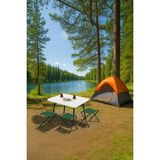 Exent 45X60 cm Kamp Sehpası + 3 Adet Yeşil Tabure Piknik, Bahçe Balkon Sehpası Katlanır Sehpa-B-3y - 45 x 60 - Renkli