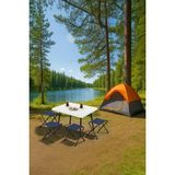 Exent 45X60 cm Kamp Sehpası + 4 Adet Lacivert Tabure Piknik, Bahçe Sehpası Katlanır Sehpa-B-4l - 45 x 60 - Renkli