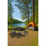 Exent 45X60 cm Kamp Sehpası + 4 Adet Lacivert Tabure Piknik, Bahçe Sehpası Katlanır Sehpa-Me-4l - 45 x 60 - Renkli