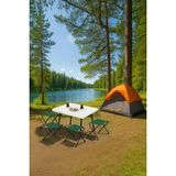 Exent 45X60 cm Kamp Sehpası + 4 Adet Yeşil Tabure Piknik, Bahçe Balkon Sehpası Katlanır Sehpa-B-4y - 45 x 60 - Renkli