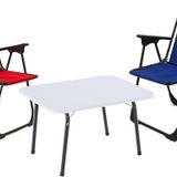 Exent 45X60 Katlanır Masa + 2 Adet Kamp Sandalyesi, Katlanır Sandalye, Çift Dikişli 120 kg Kapasiteli-Kır-Lac-Bey