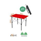 Exent 50x70 Cm Kamp Masası Katlanabilir Masa, Piknik Masası, Siyah Taşıma Çantalı-kırmızı Çok Renkli