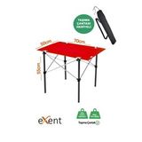 Exent 50X70 Cm Kamp Masası Katlanabilir Masa, Piknik Masası, Siyah Taşıma Çantalı-Kırmızı