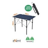 Exent 50x70 cm Kamp Masası Katlanabilir Masa, Piknik Masası, Siyah Taşıma Çantalı-LACİVERT