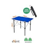 Exent 50x70 Cm Kamp Masası Katlanabilir Masa, Piknik Masası, Siyah Taşıma Çantalı-mavı Çok Renkli