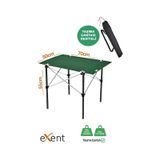 Exent 50x70 Cm Kamp Masası Katlanabilir Masa, Piknik Masası, Siyah Taşıma Çantalı-petrol Yeşili Çok Renkli