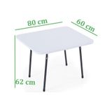 Exent 60x80 Cm Kamp Masası, Piknik, Bahçe Balkon Plaj Masası Katlanır Masa-beyaz Çok Renkli