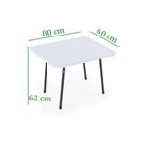 Exent 60x80 cm Kamp Masası, Piknik, Bahçe Balkon Plaj Masası Katlanır Masa-Üst tablası: Suntalem - Metal Ayak