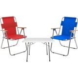 Exent Exent 2 Adet Katlanır Piknik Kamp Sandalye ve 45X60 Masa-Piknik Seti