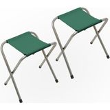 Exent Kamp Taburesi Haki Renkli Katlanabilir Metal ve Polyester Malzemeden 2 Adet Set