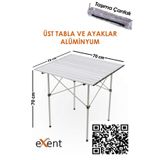 Exent 🏕️ Katlanır Alüminyum Kamp Masası – Hafif, Dayanıklı ve Taşınabilir-70x70 cm