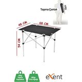 Exent Katlanır Kamp Masası, Piknik Masası, Balkon Masası, Taşıma Çantalı Portatif Masa-Siyah - xx - Renkli