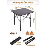 Exent Katlanır Kamp Masası, Suya Yağmura Dayanıklı Piknik Masası, Taşıma Çantalı - 70 cm - xx - Renkli