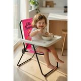 Exent Kids 2–6 Yaş, Little Princes Katlanır Portatif Mama Sandalyesi, Tak-Çıkar Masa Ile-Pembe - Çok Renkli