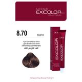 Exicolor 8.70 Açık Kumral Kakao Kahve Kalıcı Krem Saç Boyası, 60ml, Oksidan Hediyeli