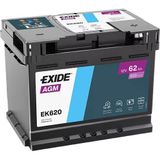 Exıde Ek620 12V 62Ah 680A Start Stop Agm Akü (Üretim Tarihi:2025)