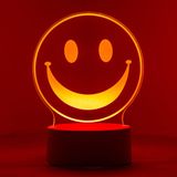 EXIGENT Mutlu Yüz 3D Akrilik LED Lamba Gece Işığı Yanıp Sönen Serin (SmileLamp)