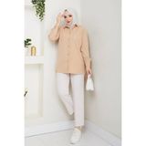 Exit Collection Abs Boyfriend Tesettür Bej Kadın Gömlek - 44