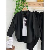 Exit Collection Abs Boyfriend Tesettür Kadın Gömlek - Uzun Kollu Oversize Kadın Gömlek - XL - Siyah